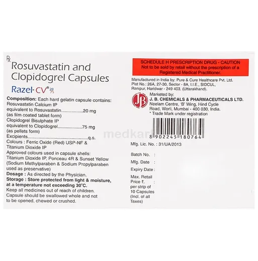 razel cv 20/75mg capsule 10's